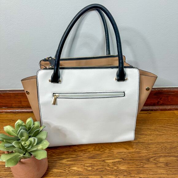 Melie Bianco White Tan & Black Vegan Leather Crossbody Bag - Picture 6 of 6